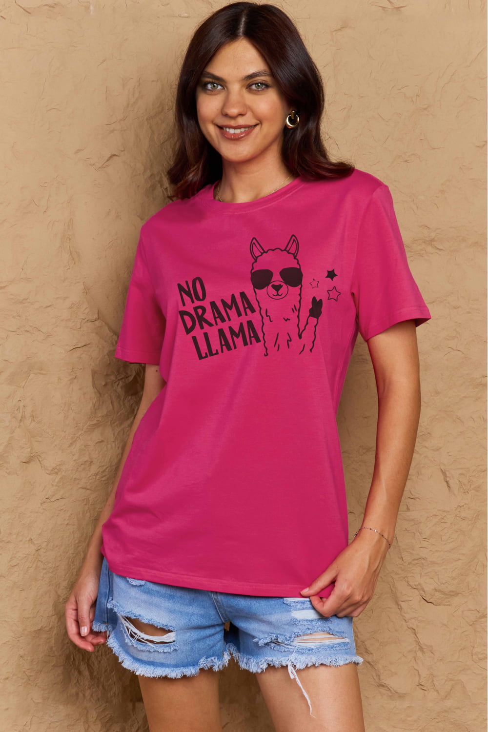 NO DRAMA LLAMA Graphic Cotton Tee - T-Shirts - Shirts & Tops - 3 - 2024