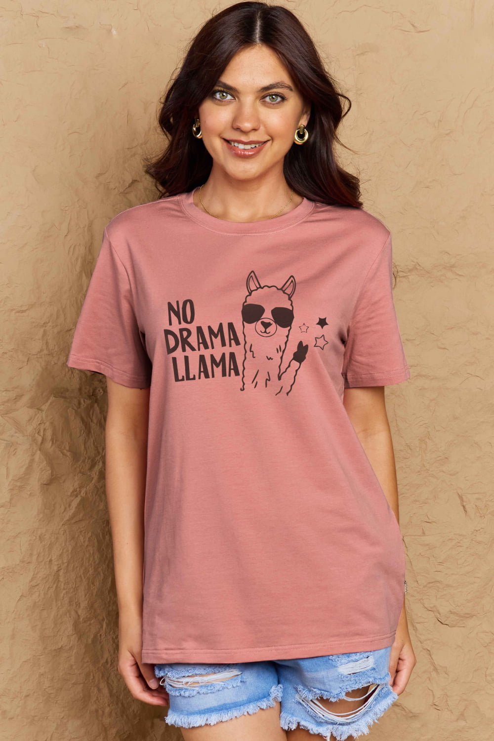 NO DRAMA LLAMA Graphic Cotton Tee - T-Shirts - Shirts & Tops - 8 - 2024