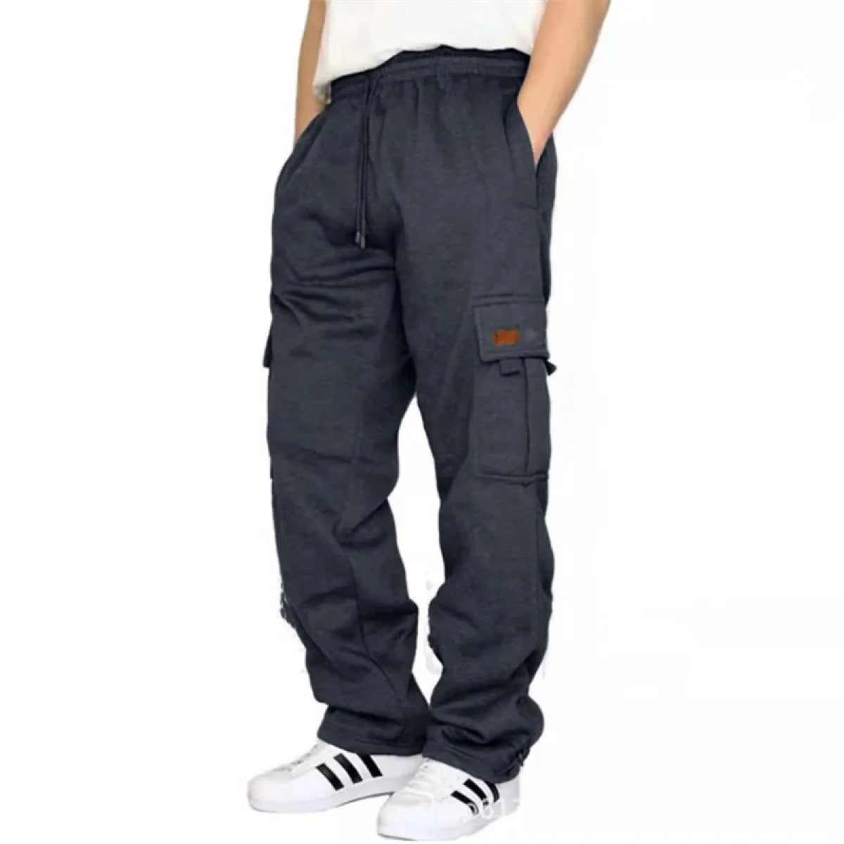 Men’s Drawstring Cargo Pants – Loose Fit Wide-Leg Sweatpants - Bottoms - Men’s Pants - 8