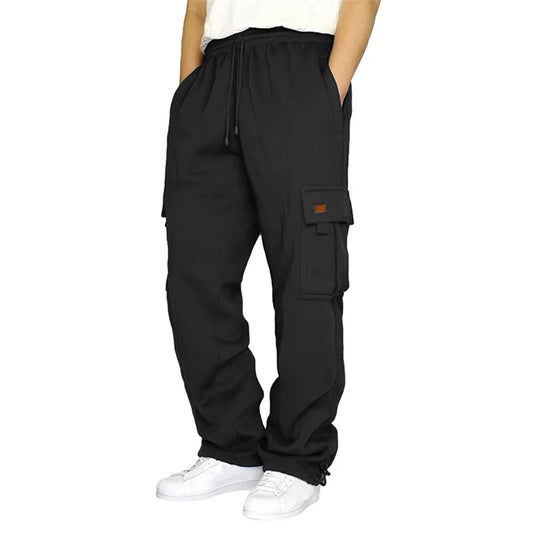 Men’s Drawstring Cargo Pants – Loose Fit Wide-Leg Sweatpants - Bottoms - Pants - 2024 - 1 - Worldwide Shipping