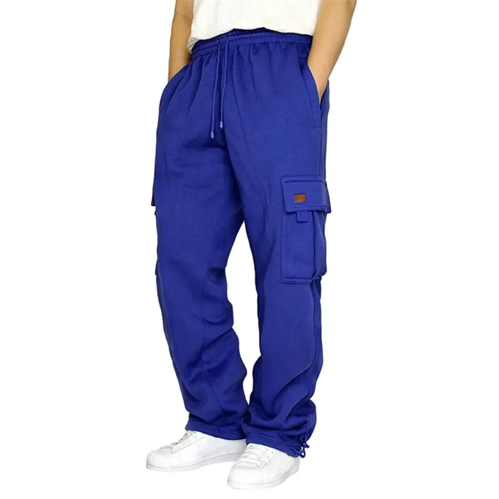 Men’s Drawstring Cargo Pants – Loose Fit Wide-Leg Sweatpants - Bottoms - Men’s Pants - 6