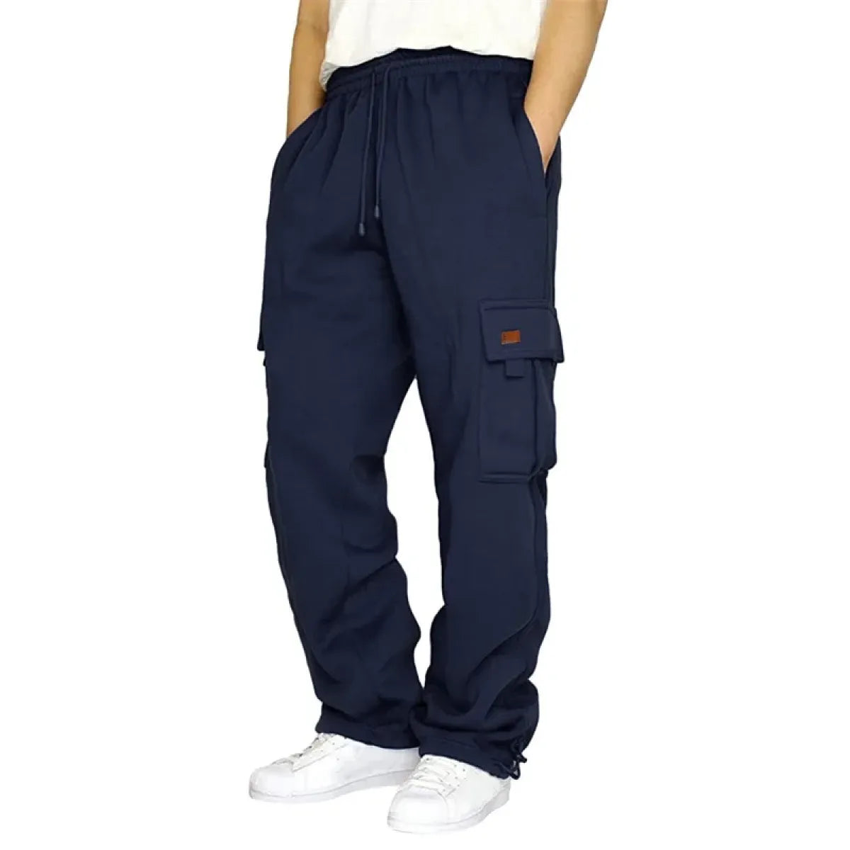 Men’s Drawstring Cargo Pants – Loose Fit Wide-Leg Sweatpants - Bottoms - Men’s Pants - 9