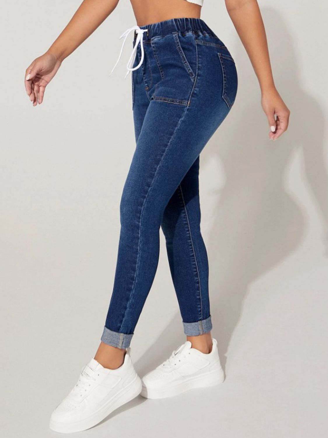 Drawstring Cropped Jeans - Bottoms - Pants - 3 - 2024