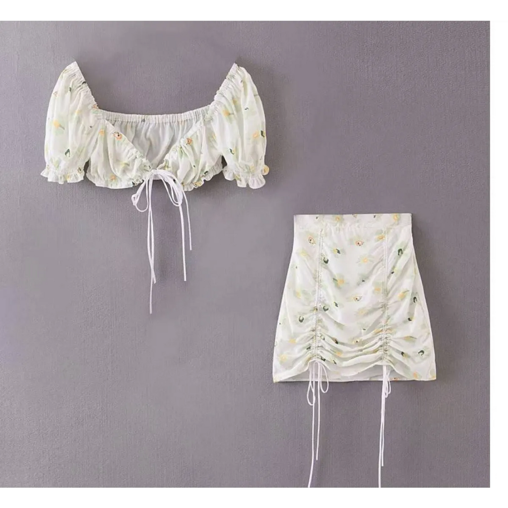 Drawstring Mini Skirt - Bottoms - 7