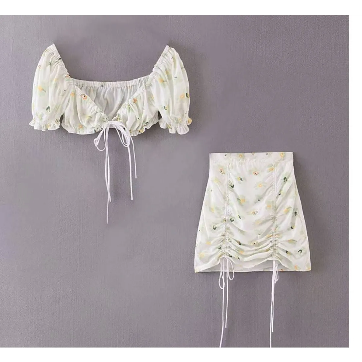 Drawstring Mini Skirt - Bottoms - 7