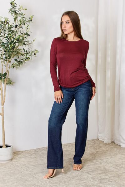 Drawstring Round Neck Long Sleeve Top - Tops & Tees - Shirts & Tops - 11 - 2024