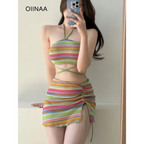 Bikini Set – High Waist Drawstring Skirt Korean Spice Style - Bottoms - Swimwear - 2