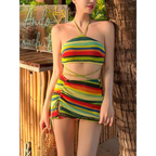 Bikini Set – High Waist Drawstring Skirt Korean Spice Style - Bottoms - Swimwear - 13