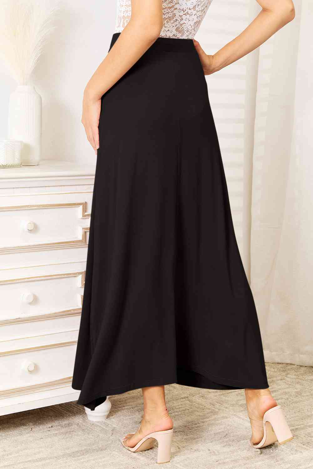 Soft Rayon Drawstring Waist Maxi Skirt Rayon - Bottoms - Skirts - 10 - 2024