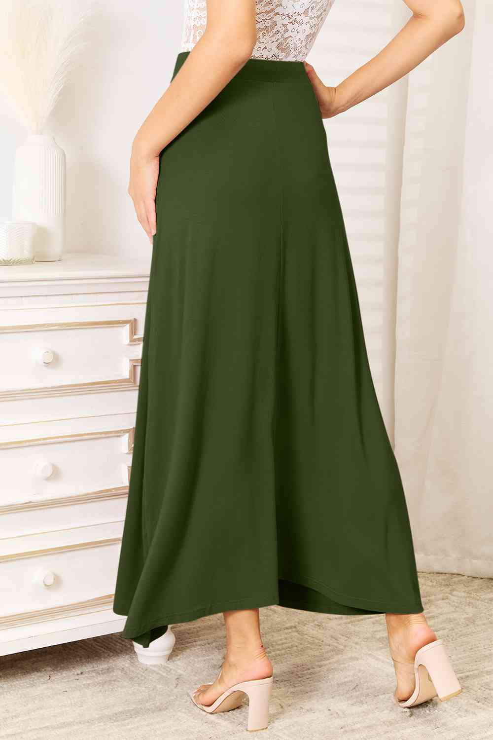 Soft Rayon Drawstring Waist Maxi Skirt Rayon - Bottoms - Skirts - 6 - 2024