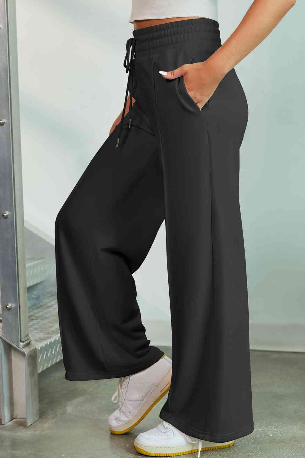 Drawstring Wide Leg Pants with Pockets - Bottoms - Pants - 10 - 2024