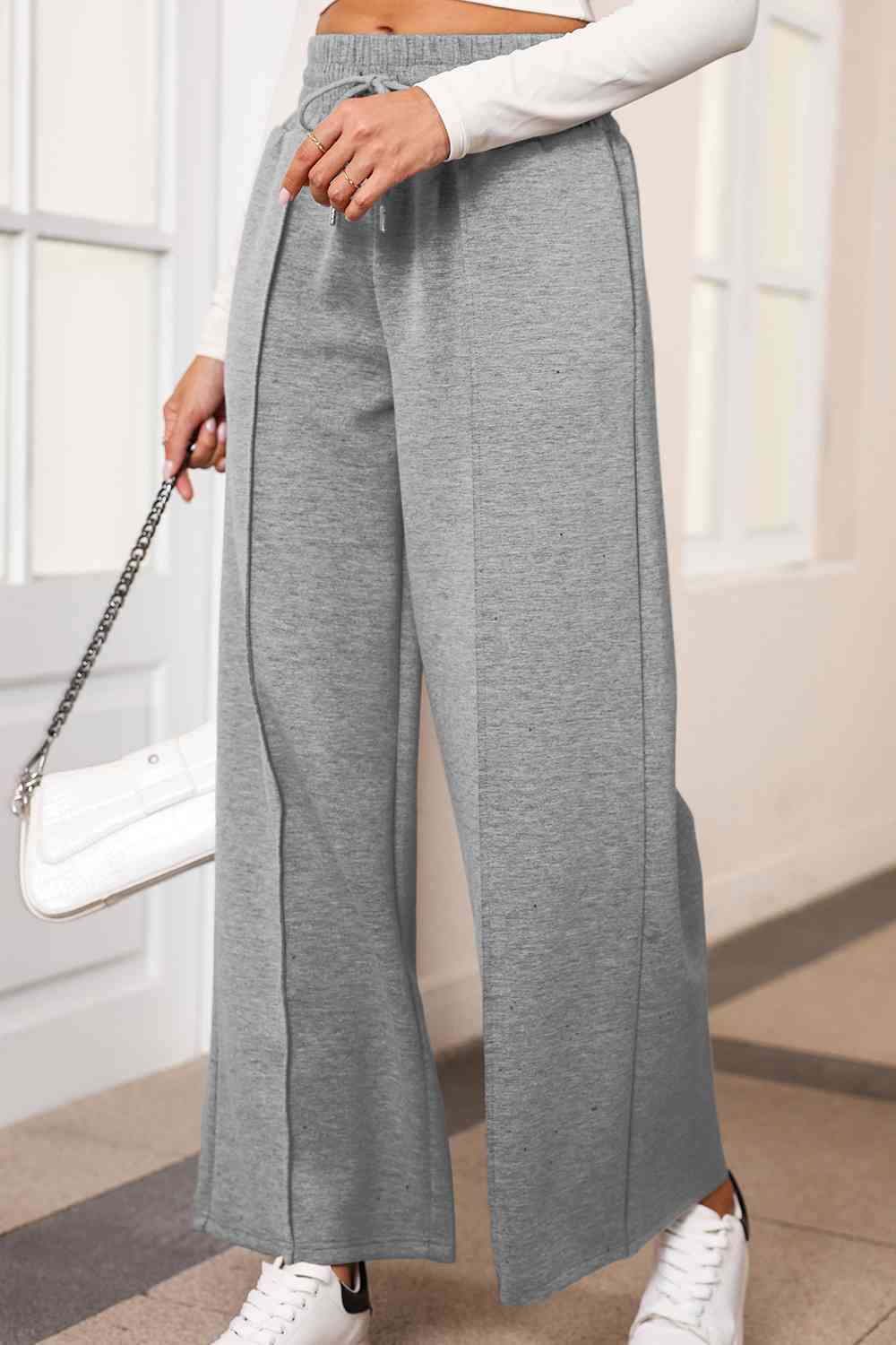 Drawstring Wide Leg Pants with Pockets - Bottoms - Pants - 18 - 2024