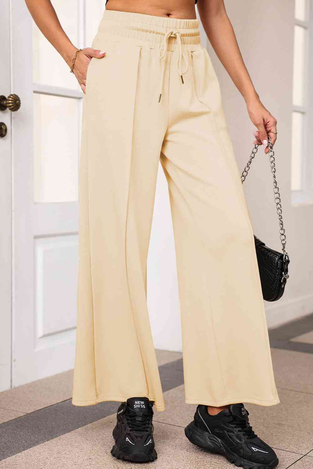 Drawstring Wide Leg Pants with Pockets - Bottoms - Pants - 21 - 2024