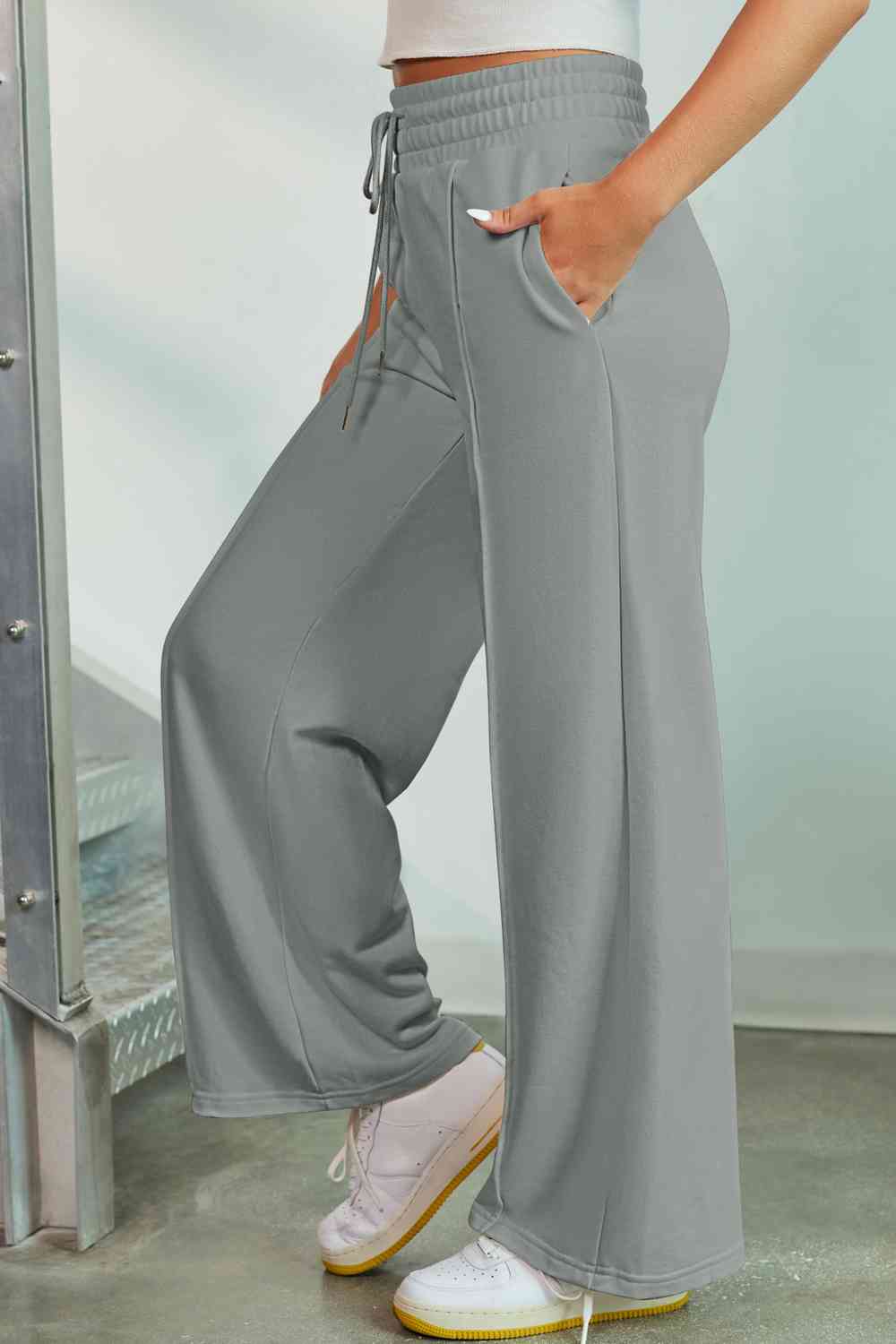 Drawstring Wide Leg Pants with Pockets - Bottoms - Pants - 25 - 2024