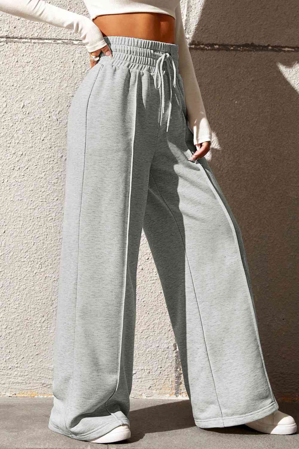 Drawstring Wide Leg Pants with Pockets - Bottoms - Pants - 30 - 2024