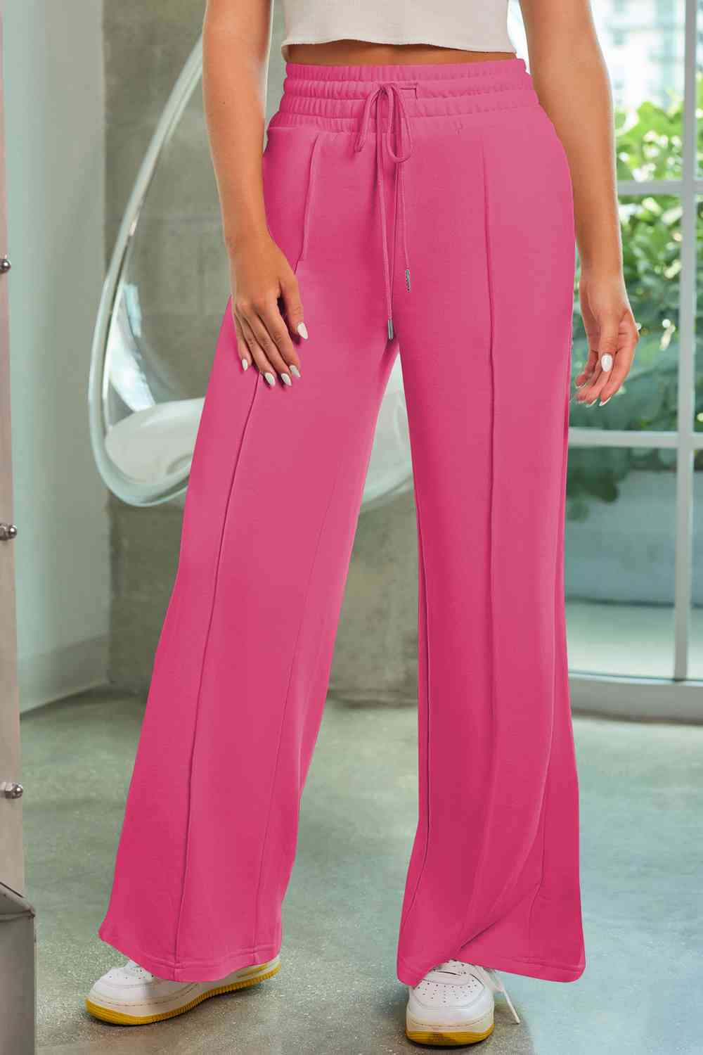 Drawstring Wide Leg Pants with Pockets - Bottoms - Pants - 4 - 2024