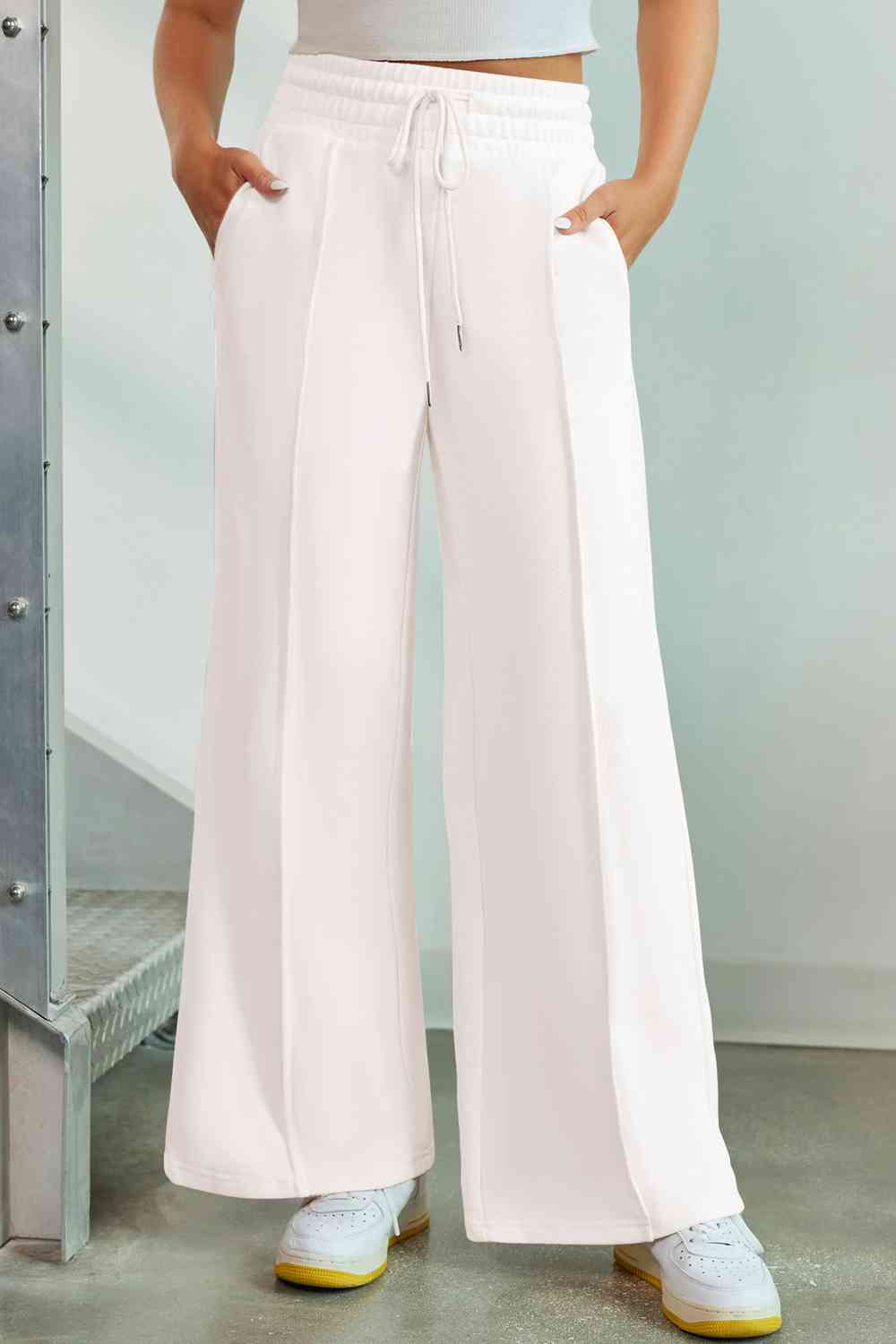 Drawstring Wide Leg Pants with Pockets - Bottoms - Pants - 6 - 2024