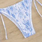 Ruched Floral Halter Bikini Set – Kawaii Beach Swimwear - Sexy Lingerie - Sleeveless - Swimwear - 5