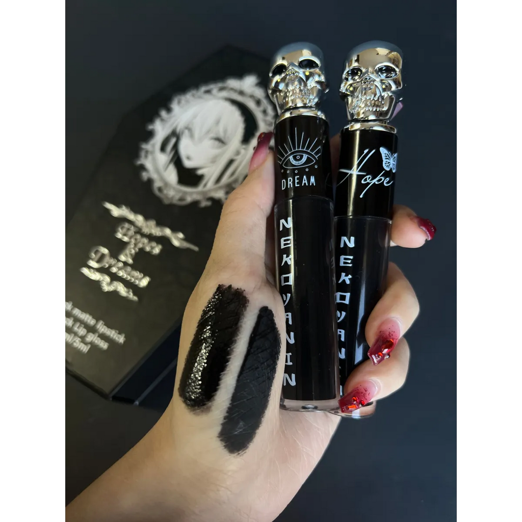 Hopes and Dreams Black Lipstick & Gloss Duo - Harajuku Style - Cosmetics - 5