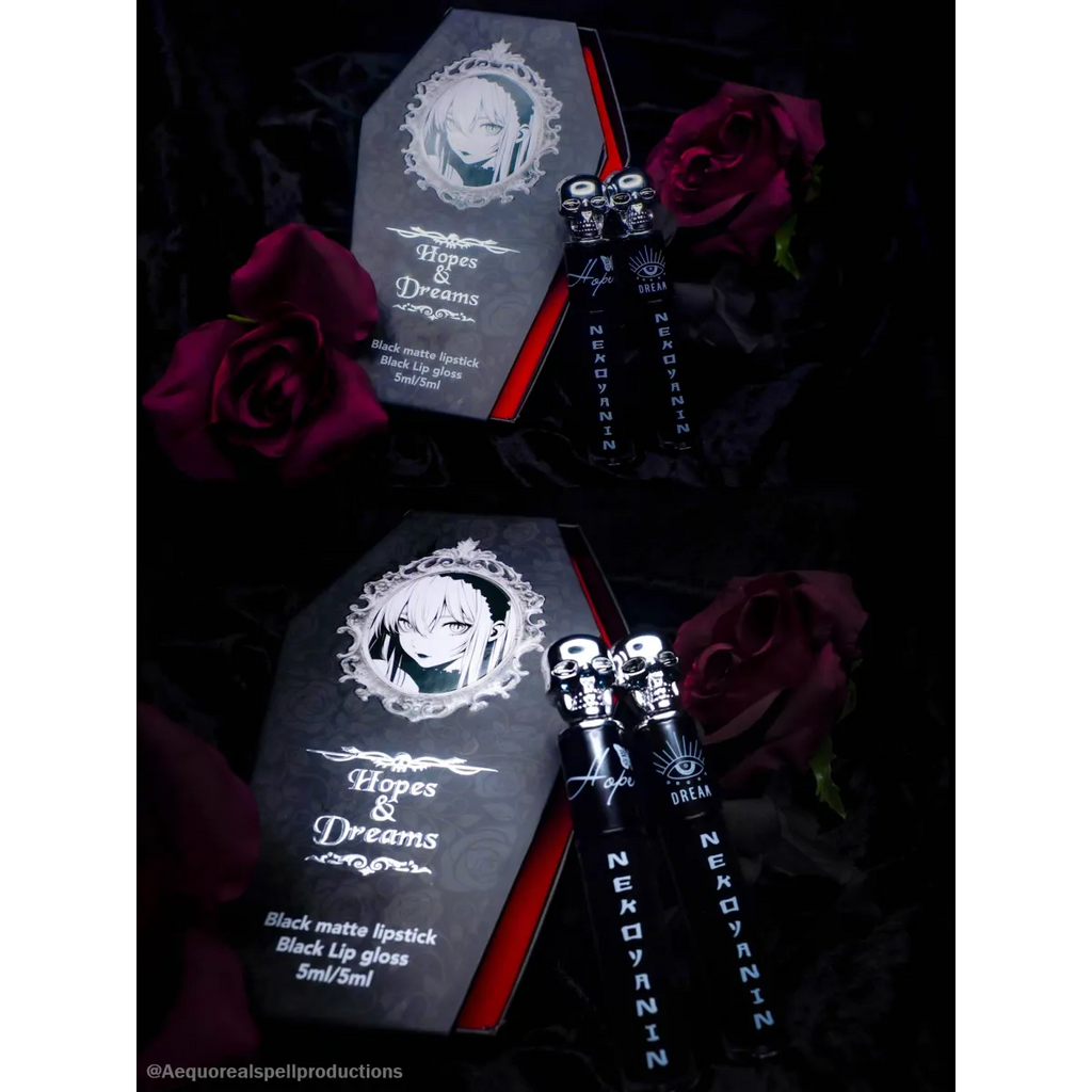 Hopes and Dreams Black Lipstick & Gloss Duo - Harajuku Style - Cosmetics - 2