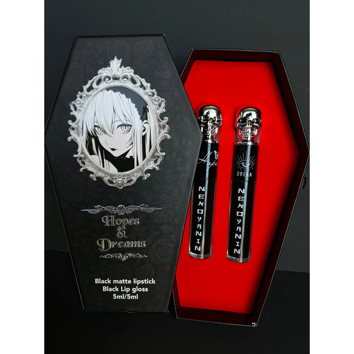 Hopes and Dreams Black Lipstick & Gloss Duo - Harajuku Style - Cosmetics - 1