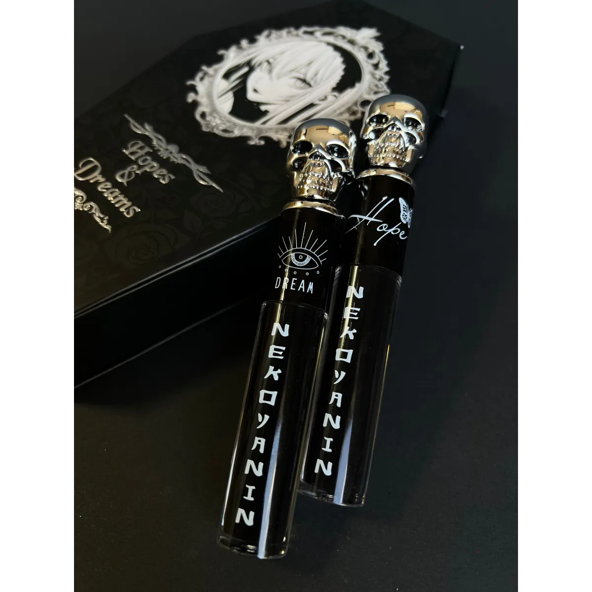 Hopes and Dreams Black Lipstick & Gloss Duo - Harajuku Style - Cosmetics - 3