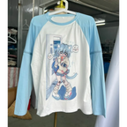 Dreamy Detachable Sleeve Tee – Kawaii Cat & Anime Harajuku Style Top - T-Shirts - Long - Round - 8
