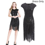 1920s Flapper Sequin Fringe Dress Set - All Dresses - Cosplay - 8