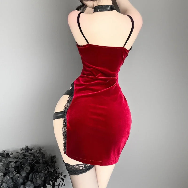 Kawaii Cheongsam Bodycon Cosplay Lingerie - Red / One Size - Dresses - Lingerie - 2 - 2024