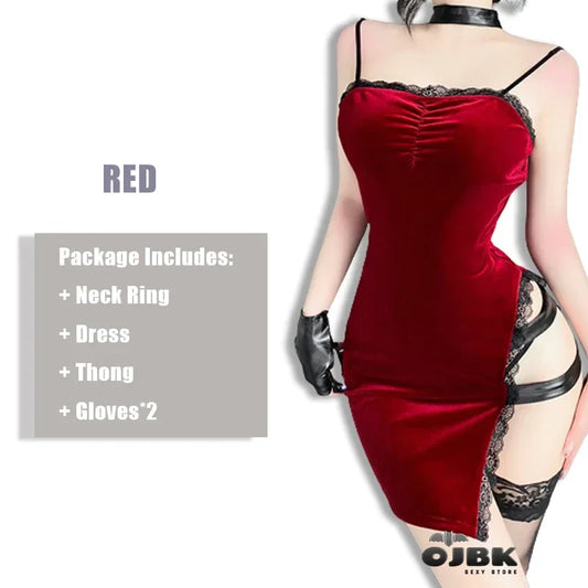 Kawaii Cheongsam Bodycon Cosplay Lingerie - Red / One Size - Dresses - Lingerie - 7 - 2024