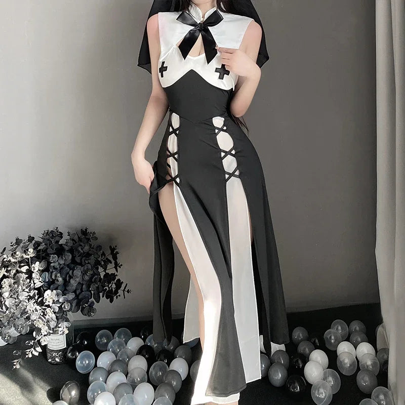 Nun Cosplay Lingerie Set - Black / One Size - Dresses - Lingerie - 1 - 2024