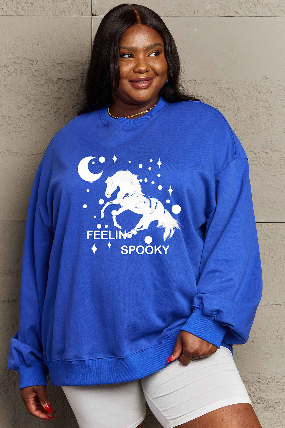 Full Size Graphic Drop Shoulder Sweatshirt - T-Shirts - Shirts & Tops - 17 - 2024