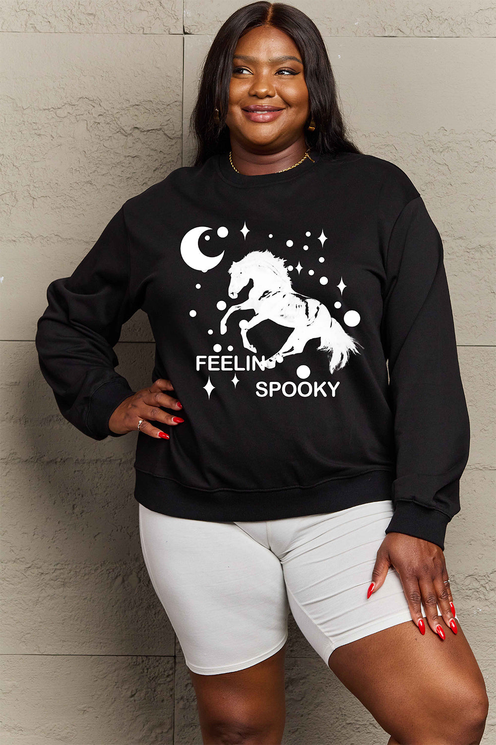 Full Size Graphic Drop Shoulder Sweatshirt - T-Shirts - Shirts & Tops - 20 - 2024