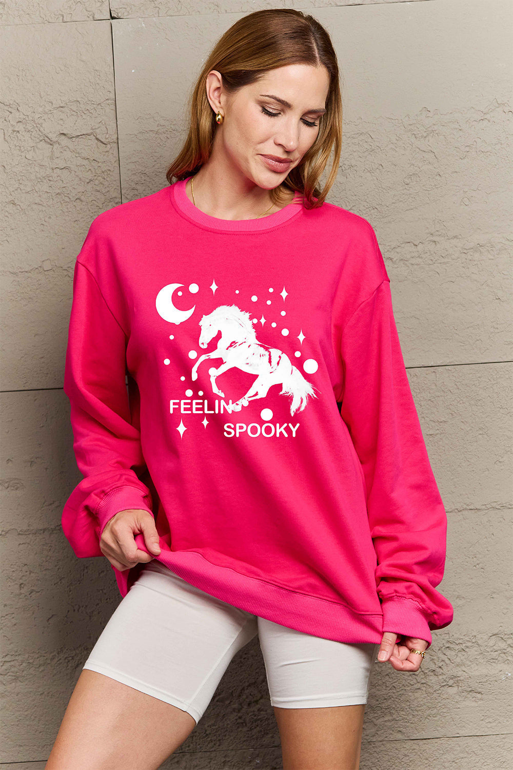 Full Size Graphic Drop Shoulder Sweatshirt - T-Shirts - Shirts & Tops - 3 - 2024