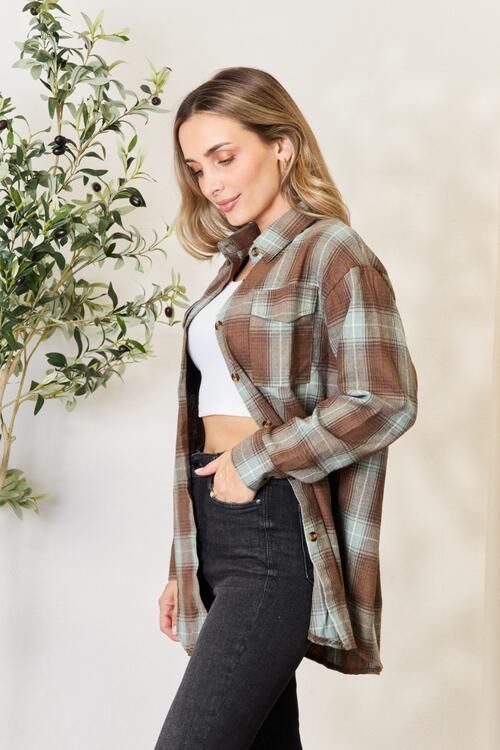 Plaid Dropped Shoulder Shirt - T-Shirts - Shirts & Tops - 3 - 2024