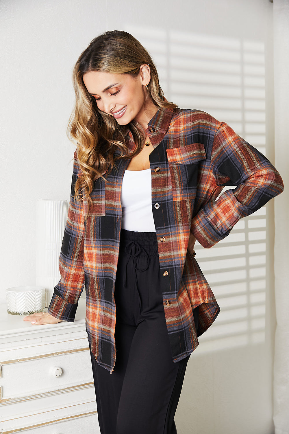 Plaid Dropped Shoulder Shirt - T-Shirts - Shirts & Tops - 14 - 2024