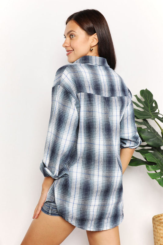 Plaid Dropped Shoulder Shirt - T-Shirts - Shirts & Tops - 2 - 2024