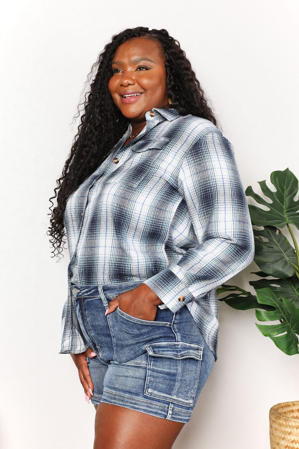 Plaid Dropped Shoulder Shirt - T-Shirts - Shirts & Tops - 6 - 2024