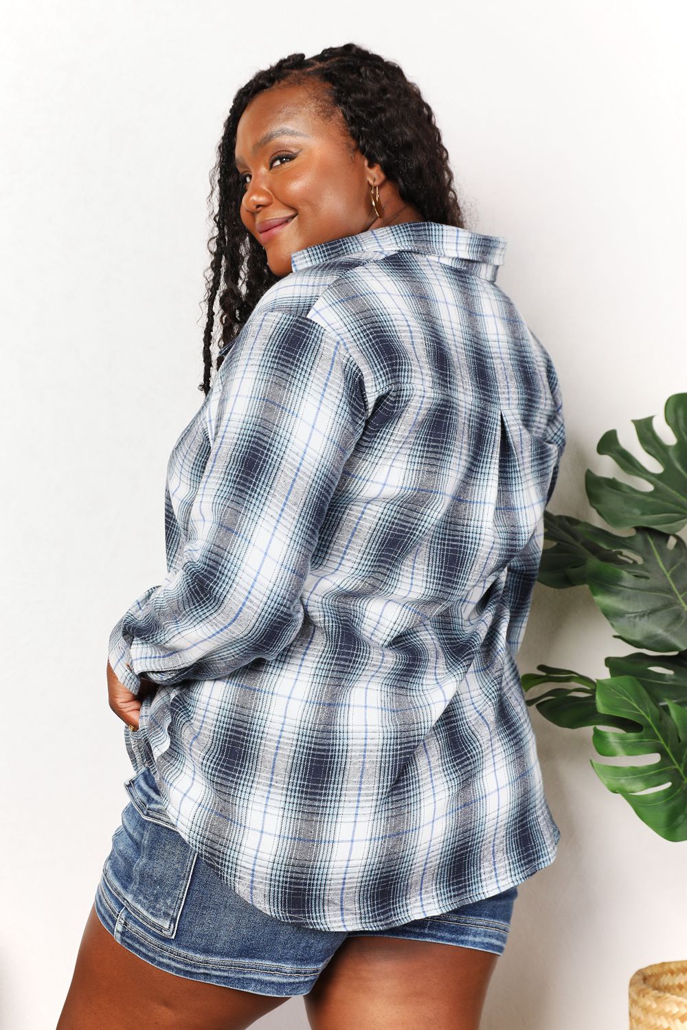 Plaid Dropped Shoulder Shirt - T-Shirts - Shirts & Tops - 7 - 2024