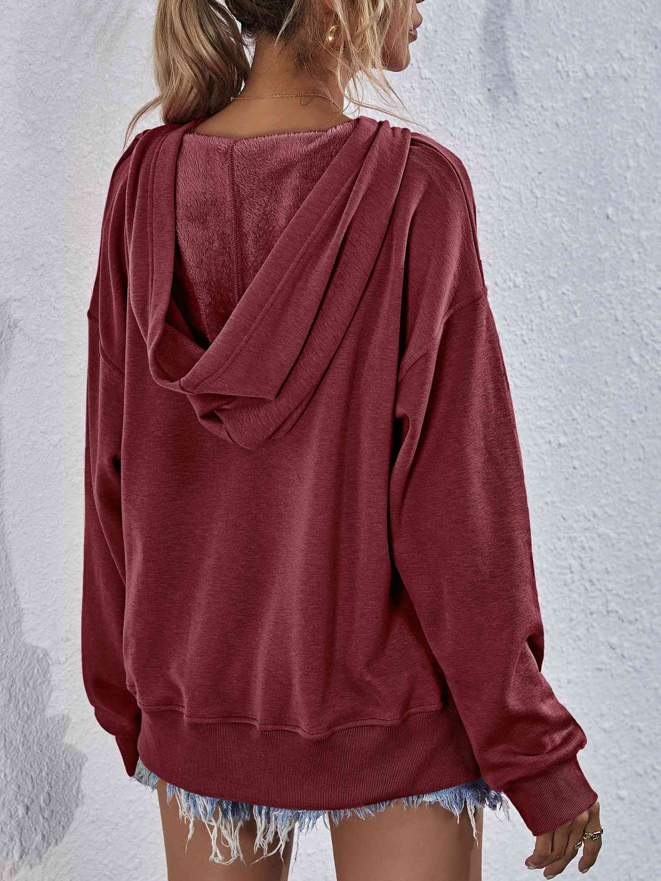 Dropped Shoulder Slit Hoodie - Hoodies & Sweatshirts - Shirts & Tops - 14 - 2024