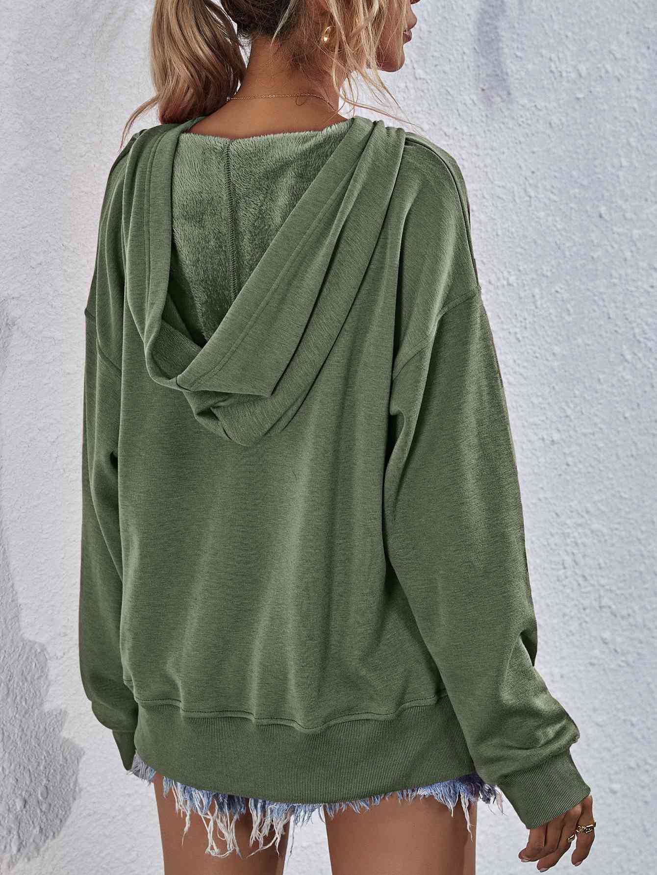 Dropped Shoulder Slit Hoodie - Hoodies & Sweatshirts - Shirts & Tops - 27 - 2024