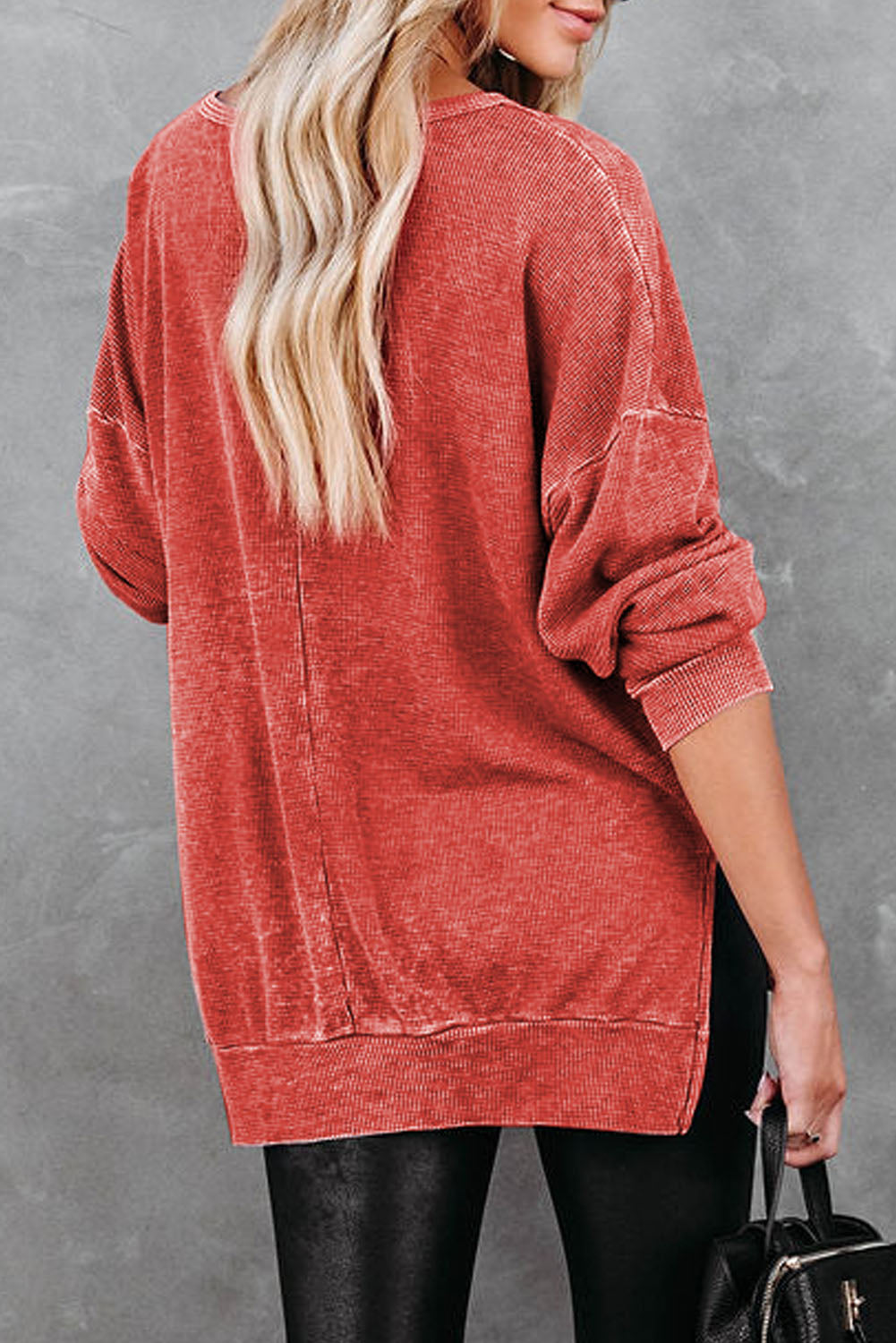 Dropped Shoulder Slit Sweatshirt - T-Shirts - Shirts & Tops - 7 - 2024