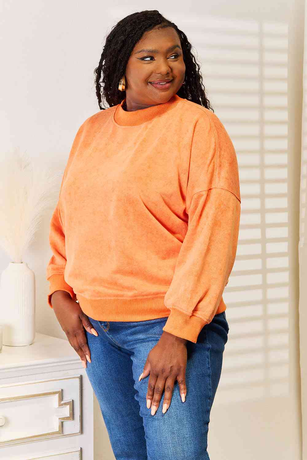 Round Neck Dropped Shoulder Sweatshirt - T-Shirts - Shirts & Tops - 5 - 2024