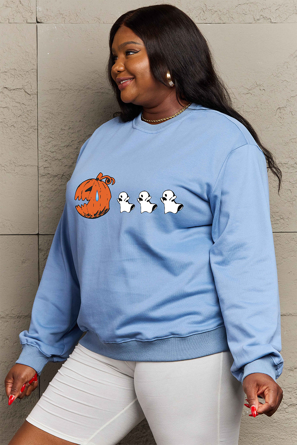 Full Size Graphic Dropped Shoulder Sweatshirt - T-Shirts - Shirts & Tops - 11 - 2024