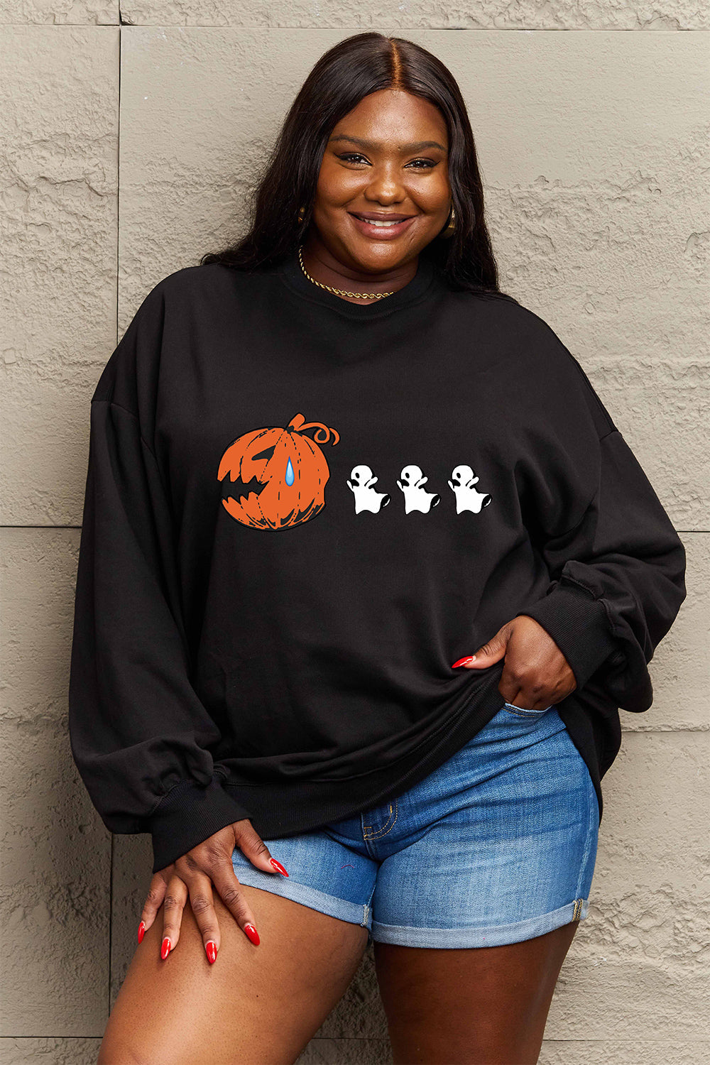 Full Size Graphic Dropped Shoulder Sweatshirt - T-Shirts - Shirts & Tops - 5 - 2024