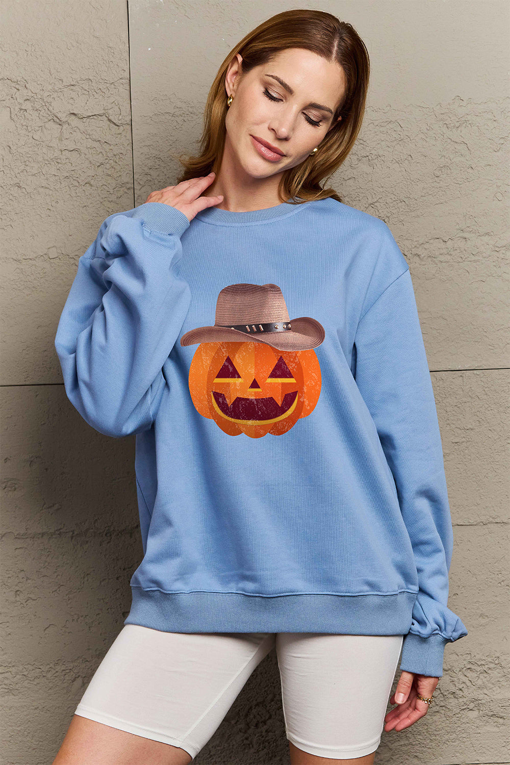 Full Size Graphic Dropped Shoulder Sweatshirt - Blue / S - T-Shirts - Shirts & Tops - 1 - 2024