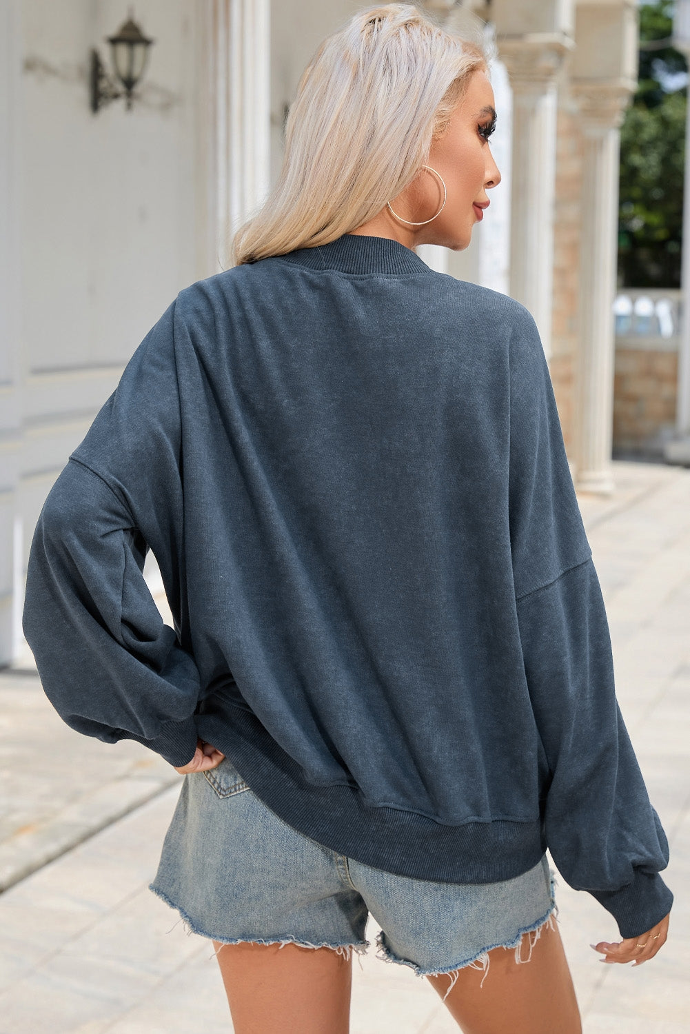 Round Neck Dropped Shoulder Sweatshirt - T-Shirts - Shirts & Tops - 6 - 2024