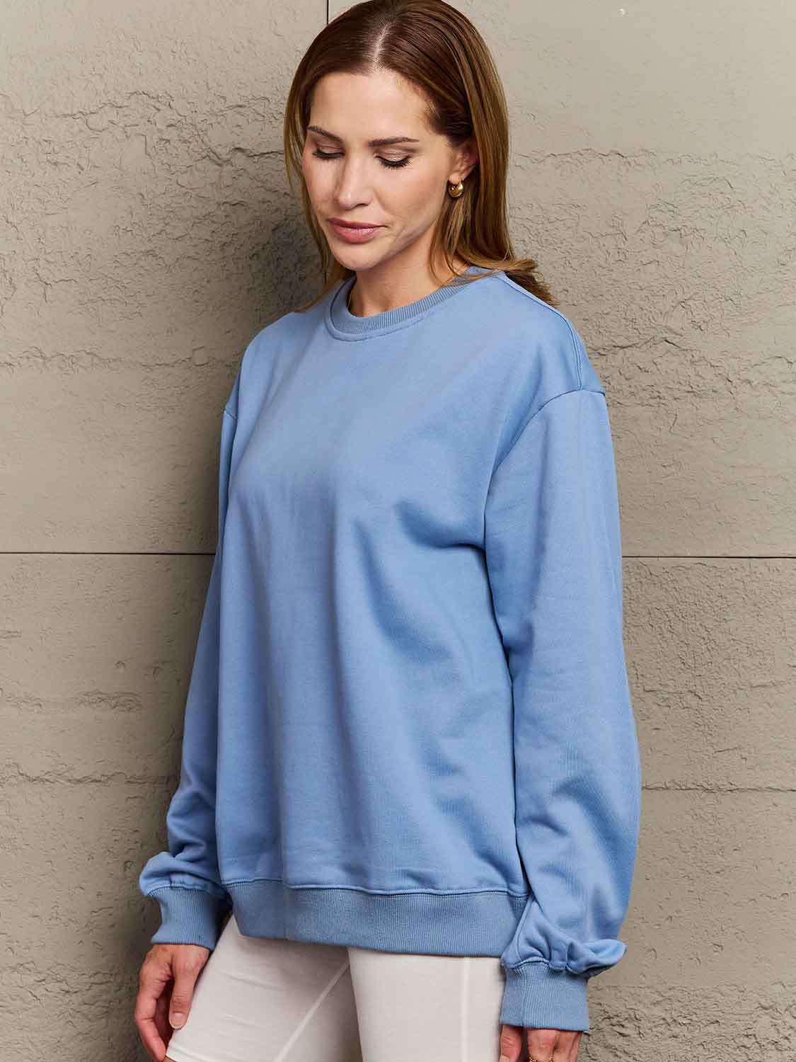 Full Size Dropped Shoulder Sweatshirt - T-Shirts - Shirts & Tops - 23 - 2024