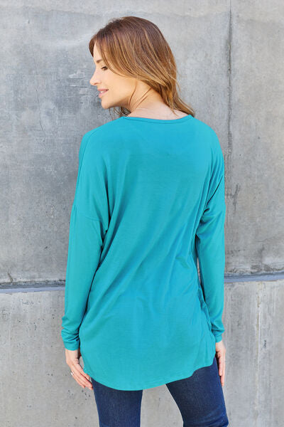 Round Neck Dropped Shoulder T-Shirt - T-Shirts - Shirts & Tops - 11 - 2024