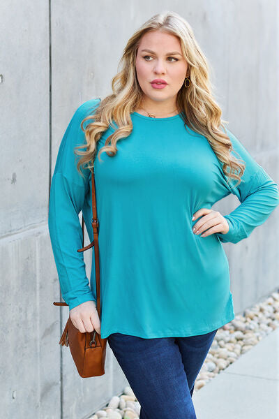 Round Neck Dropped Shoulder T-Shirt - T-Shirts - Shirts & Tops - 13 - 2024